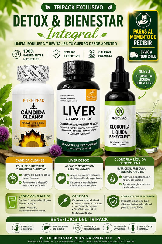 TRIPACK PREMIUM DETOX  Equilibrio Digestivo • Apoyo Hepático • Energía Natural